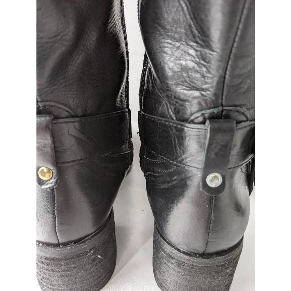 Vince‎ Camuto Finella Knee High Riding Boots Women's Size 7 M Black Leather
